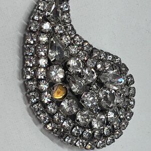Large Vintage Rhinestone Teardrop Pendant